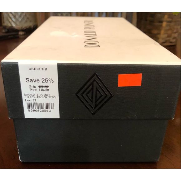 DONALD PLINER - L Sz 6 “FiFi” Sandal Python Print Leather Low Wedge. NEW IN BOX! - Picture 13 of 14